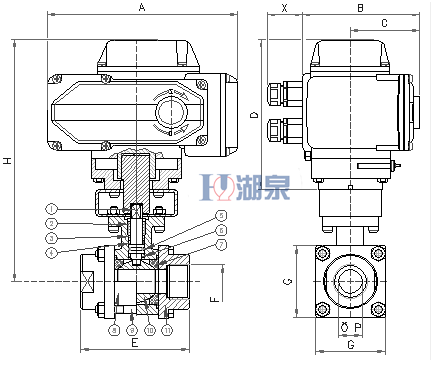 电动丝扣球阀Q911F-16P型号，图片，原理